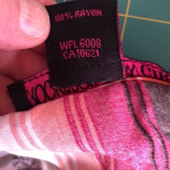 Rock & Roll Cowgirl Shirt Women's Size M Pink Stripe 3/4 Sleeve Hi Low Hem - Picture 4 of 6